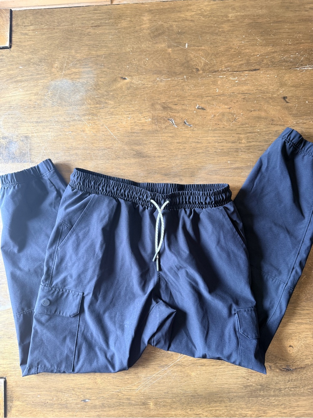 Boys’ Black Elastic-Waist Cargo Pants